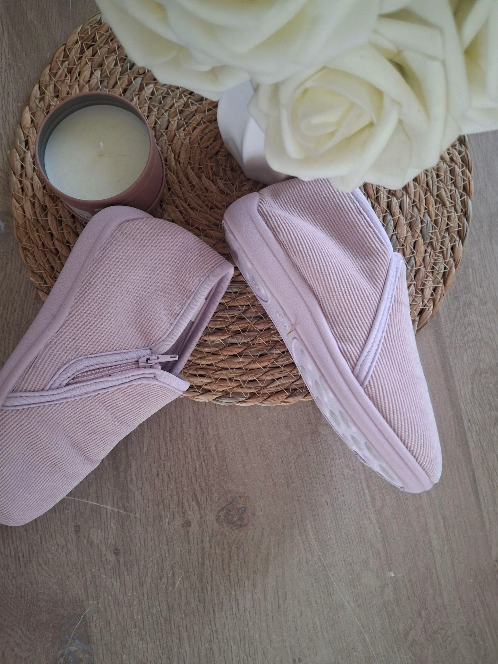 Roze gebreide fluwelen instappers maat 27 nini and girls – photo 5